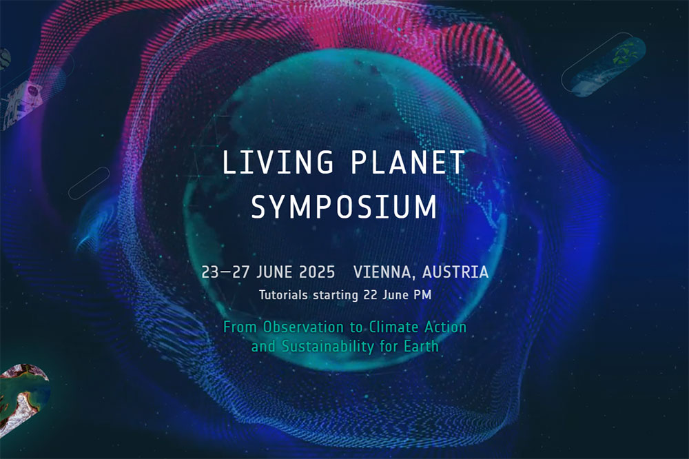 Living Planet promo images of the earth with the text: Living Planet Symposium
