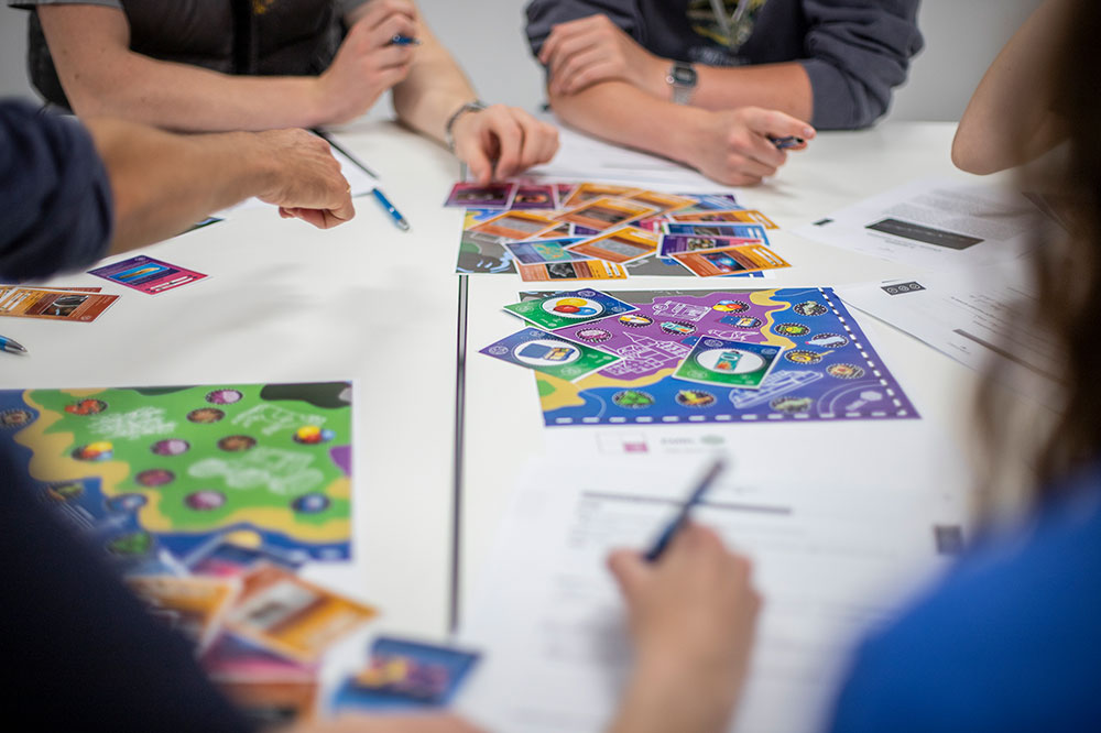 Nexus island game being played by students